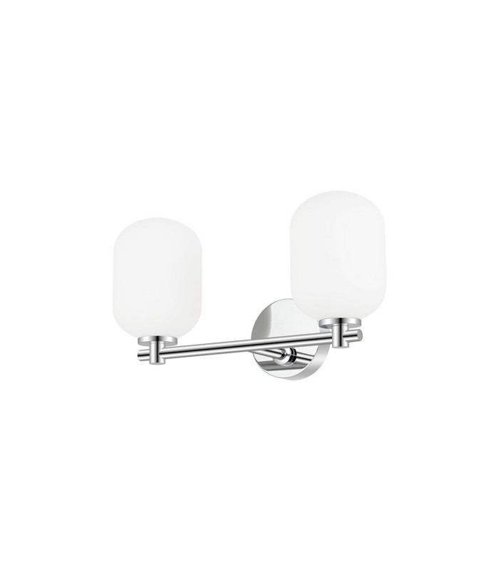 Tivoli Short Arm Wall Light 2 Light G9 IP44 Polished Chrome/Opal Smooth Tubular Glass-4