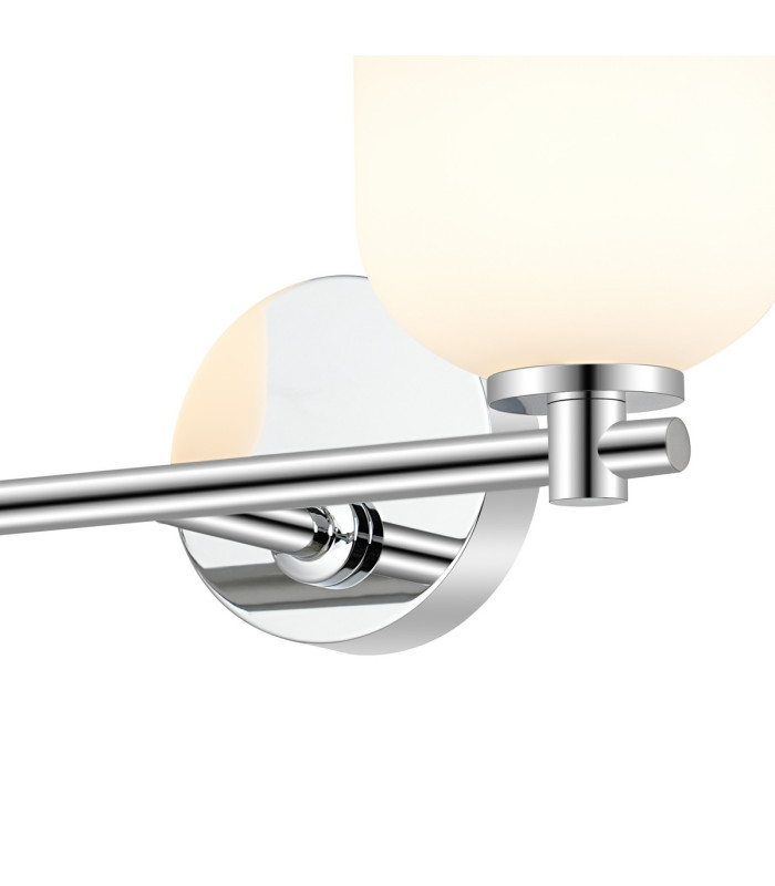 Tivoli Short Arm Wall Light 2 Light G9 IP44 Polished Chrome/Opal Smooth Tubular Glass-6