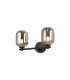 Tivoli Short Arm Wall Light 2 Light G9 IP44 Satin Black/Smoke Smooth Tubular Glass-1