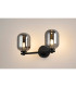 Tivoli Short Arm Wall Light 2 Light G9 IP44 Satin Black/Smoke Smooth Tubular Glass-3
