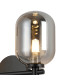 Tivoli Short Arm Wall Light 2 Light G9 IP44 Satin Black/Smoke Smooth Tubular Glass-7