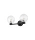 Tivoli Short Arm Wall Light 2 Light G9 IP44 Satin Black/Clear Cross Pattern Round Glass-4