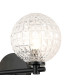 Tivoli Short Arm Wall Light 2 Light G9 IP44 Satin Black/Clear Cross Pattern Round Glass-6