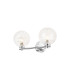 Tivoli Short Arm Wall Light 2 Light G9 IP44 Polished Chrome/Clear Dune Effect Round Glass-1