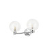 Tivoli Short Arm Wall Light 2 Light G9 IP44 Polished Chrome/Clear Dune Effect Round Glass-4