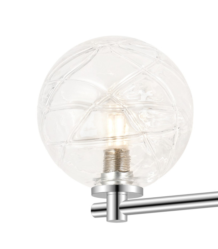 Tivoli Short Arm Wall Light 2 Light G9 IP44 Polished Chrome/Clear Dune Effect Round Glass-5