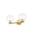 Tivoli Short Arm Wall Light 2 Light G9 IP44 Brass Gold/Clear Waved Round Glass-1