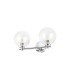 Tivoli Short Arm Wall Light 2 Light G9 IP44 Polished Chrome/Clear Swirl Round Glass-4