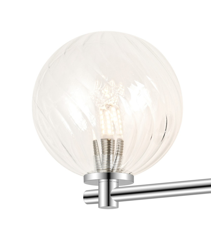 Tivoli Short Arm Wall Light 2 Light G9 IP44 Polished Chrome/Clear Swirl Round Glass-5