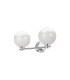 Tivoli Short Arm Wall Light 2 Light G9 IP44 Polished Chrome/White Two-Tone Snow Specks Round Glass-4
