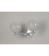 Tivoli Short Arm Wall Light 2 Light G9 IP44 Polished Chrome/White Two-Tone Snow Specks Round Glass-8