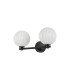 Tivoli Short Arm Wall Light 2 Light G9 IP44 Satin Black/Opal Round Segment Glass-4