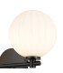 Tivoli Short Arm Wall Light 2 Light G9 IP44 Satin Black/Opal Round Segment Glass-7