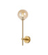 Tivoli Tall Arm Wall Light 1 Light G9 IP44 Brass Gold/Amber Smooth Round Glass-1