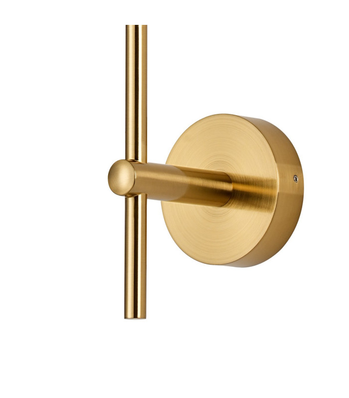 Tivoli Tall Arm Wall Light 1 Light G9 IP44 Brass Gold/Amber Smooth Round Glass-6
