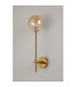 Tivoli Tall Arm Wall Light 1 Light G9 IP44 Brass Gold/Amber Smooth Round Glass-7