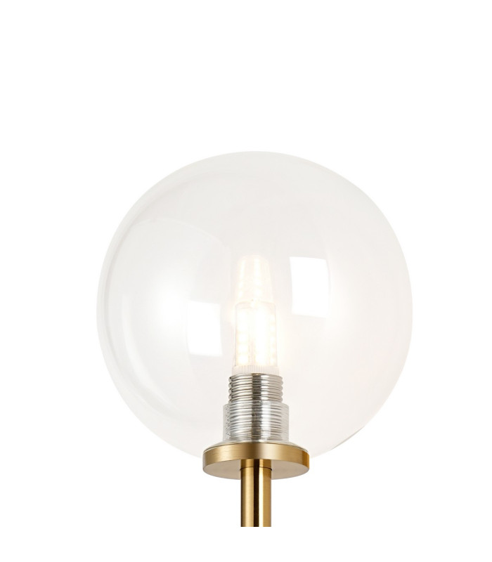Tivoli Tall Arm Wall Light 1 Light G9 IP44 Brass Gold/Clear Smooth Round Glass-5