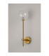 Tivoli Tall Arm Wall Light 1 Light G9 IP44 Brass Gold/Clear Smooth Round Glass-7
