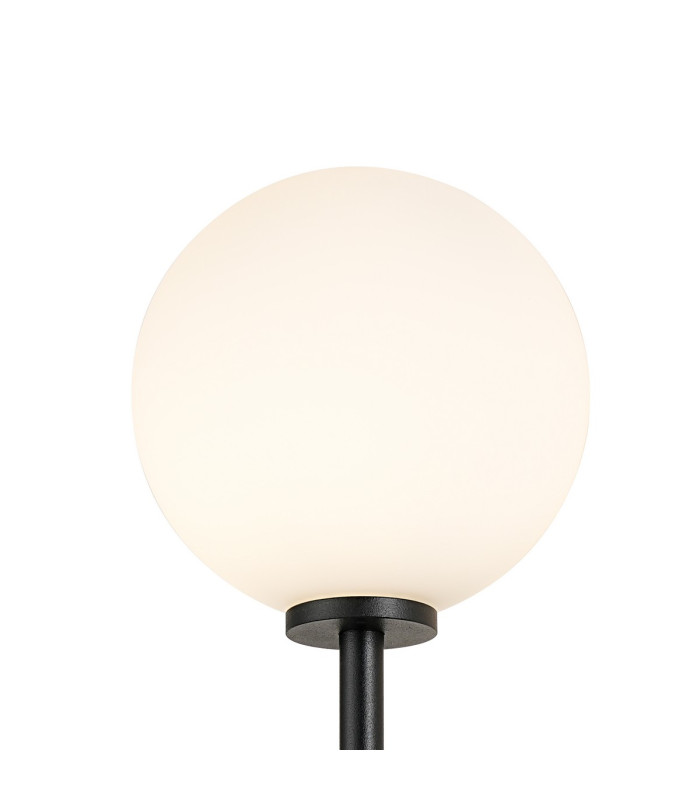 Tivoli Tall Arm Wall Light 1 Light G9 IP44 Satin Black/Opal Smooth Round Glass-5
