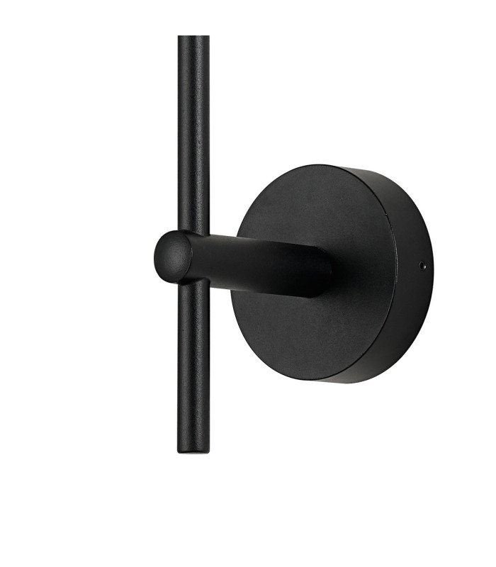 Tivoli Tall Arm Wall Light 1 Light G9 IP44 Satin Black/Opal Smooth Round Glass-6