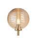 Tivoli Tall Arm Wall Light 1 Light G9 IP44 Brass Gold/Amber Ribbed Round Glass-5