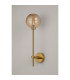 Tivoli Tall Arm Wall Light 1 Light G9 IP44 Brass Gold/Amber Ribbed Round Glass-7