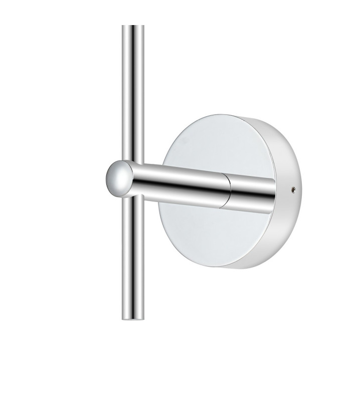 Tivoli Tall Arm Wall Light 1 Light G9 IP44 Polished Chrome/Clear Ribbed Round Glass-6