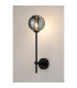 Tivoli Tall Arm Wall Light 1 Light G9 IP44 Satin Black/Smoke Ribbed Round Glass-3