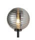 Tivoli Tall Arm Wall Light 1 Light G9 IP44 Satin Black/Smoke Ribbed Round Glass-5