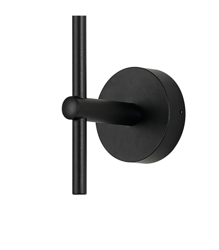 Tivoli Tall Arm Wall Light 1 Light G9 IP44 Satin Black/Smoke Ribbed Round Glass-6