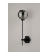 Tivoli Tall Arm Wall Light 1 Light G9 IP44 Satin Black/Smoke Ribbed Round Glass-7