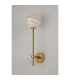 Tivoli Tall Arm Wall Light 1 Light G9 IP44 Brass Gold/Brown Round Marble Effect Glass-7