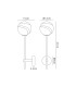 Tivoli Tall Arm Wall Light 1 Light G9 IP44 Satin Black/Grey Round Marble Effect Glass-2
