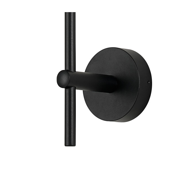 Tivoli Tall Arm Wall Light 1 Light G9 IP44 Satin Black/Grey Round Marble Effect Glass-6