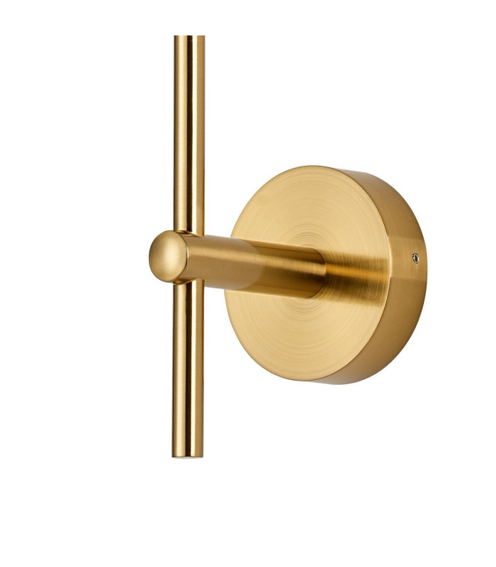 Tivoli Tall Arm Wall Light 1 Light G9 IP44 Brass Gold/Amber Smooth Tubular Glass-6