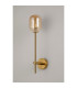 Tivoli Tall Arm Wall Light 1 Light G9 IP44 Brass Gold/Amber Smooth Tubular Glass-7