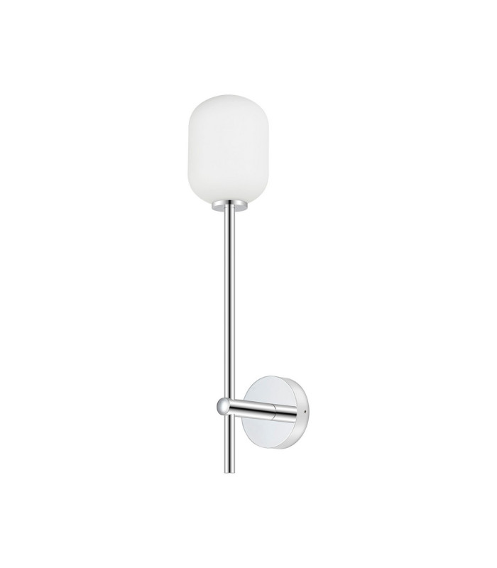 Tivoli Tall Arm Wall Light 1 Light G9 IP44 Polished Chrome/Opal Smooth Tubular Glass-4