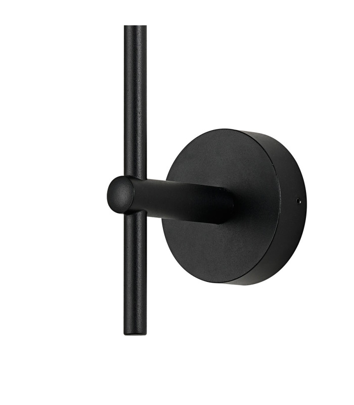 Tivoli Tall Arm Wall Light 1 Light G9 IP44 Satin Black/Smoke Smooth Tubular Glass-6