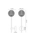 Tivoli Tall Arm Wall Light 1 Light G9 IP44 Satin Black/Clear Cross Pattern Round Glass-2