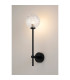 Tivoli Tall Arm Wall Light 1 Light G9 IP44 Satin Black/Clear Cross Pattern Round Glass-3
