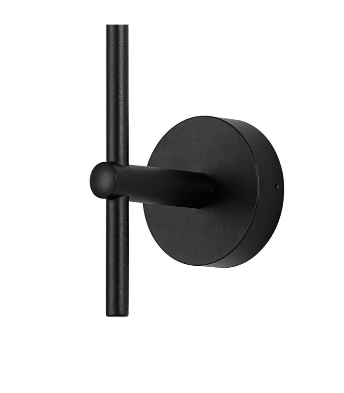 Tivoli Tall Arm Wall Light 1 Light G9 IP44 Satin Black/Clear Cross Pattern Round Glass-6
