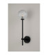 Tivoli Tall Arm Wall Light 1 Light G9 IP44 Satin Black/Clear Cross Pattern Round Glass-7