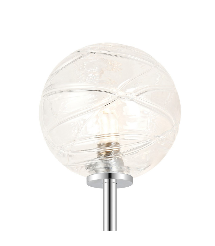 Tivoli Tall Arm Wall Light 1 Light G9 IP44 Polished Chrome/Clear Dune Effect Round Glass-5