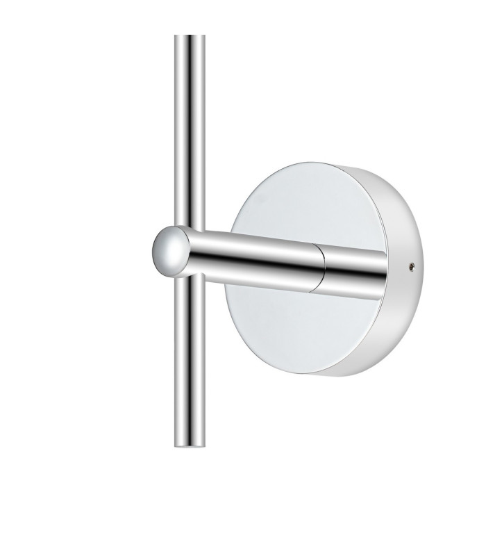 Tivoli Tall Arm Wall Light 1 Light G9 IP44 Polished Chrome/Clear Dune Effect Round Glass-6
