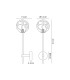 Tivoli Tall Arm Wall Light 1 Light G9 IP44 Brass Gold/Clear Waved Round Glass-2