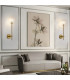 Tivoli Tall Arm Wall Light 1 Light G9 IP44 Brass Gold/Clear Waved Round Glass-4