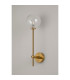 Tivoli Tall Arm Wall Light 1 Light G9 IP44 Brass Gold/Clear Waved Round Glass-8
