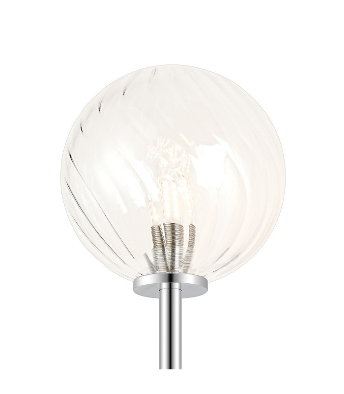 Tivoli Tall Arm Wall Light 1 Light G9 IP44 Polished Chrome/Clear Swirl Round Glass-5