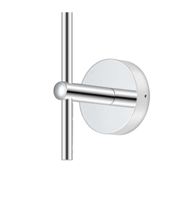 Tivoli Tall Arm Wall Light 1 Light G9 IP44 Polished Chrome/Clear Swirl Round Glass-6