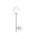 Tivoli Tall Arm Wall Light 1 Light G9 IP44 Polished Chrome/White Two-Tone Snow Specks Round Glass-1